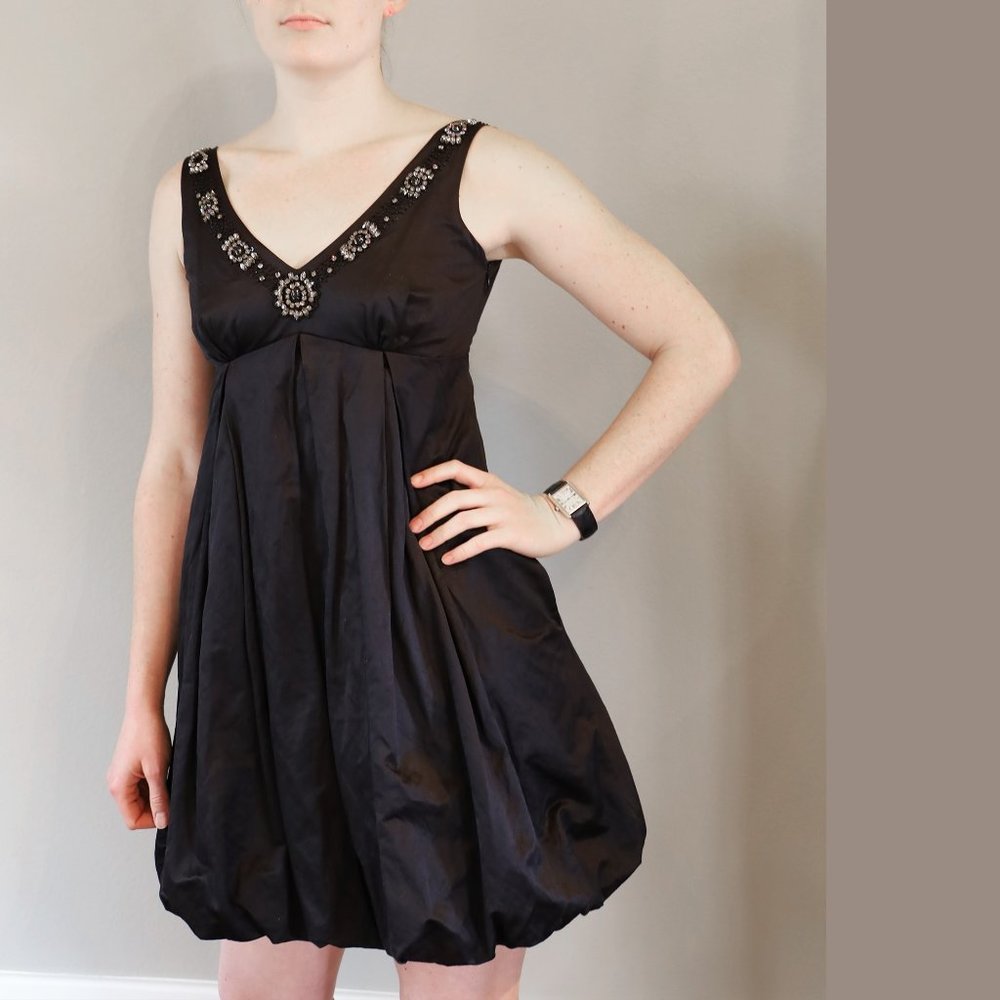 Laundry byDesign Black Taffeta Bubble Bottom Dress